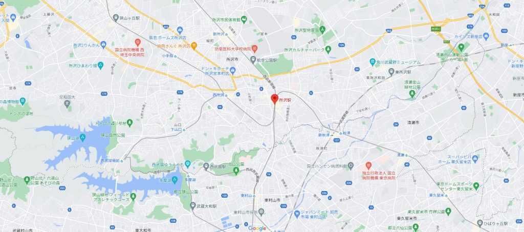 所沢市周辺のマップ
