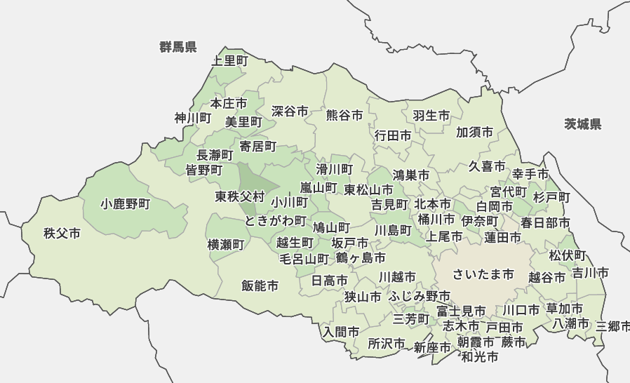 埼玉県地図　(市町村)
